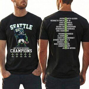 Seattle Seahawks 2025 NFC Seattle Football Nfc West Champs T-Shirt 2 Sided 159
